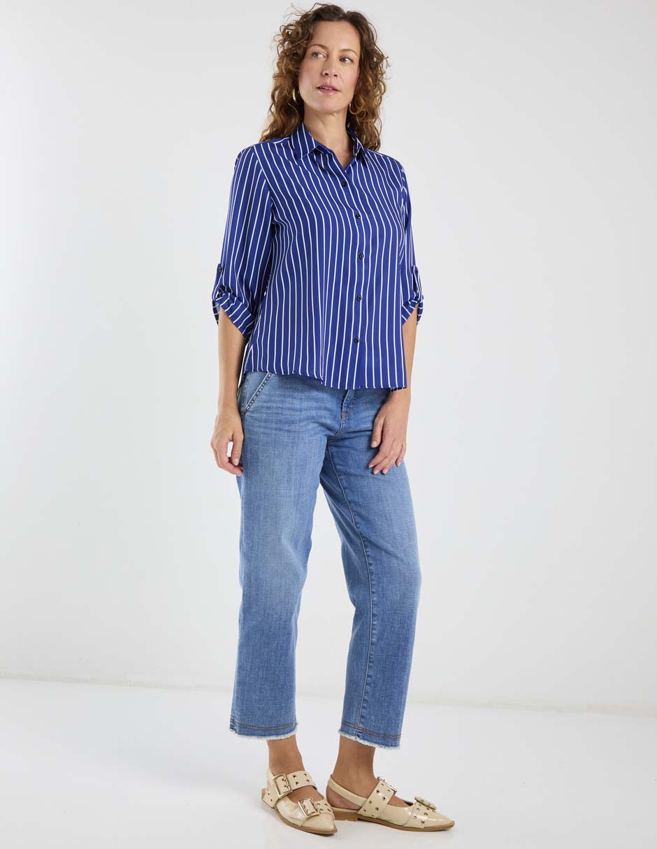 Blusa camisera manga 3/4 para mujer 9