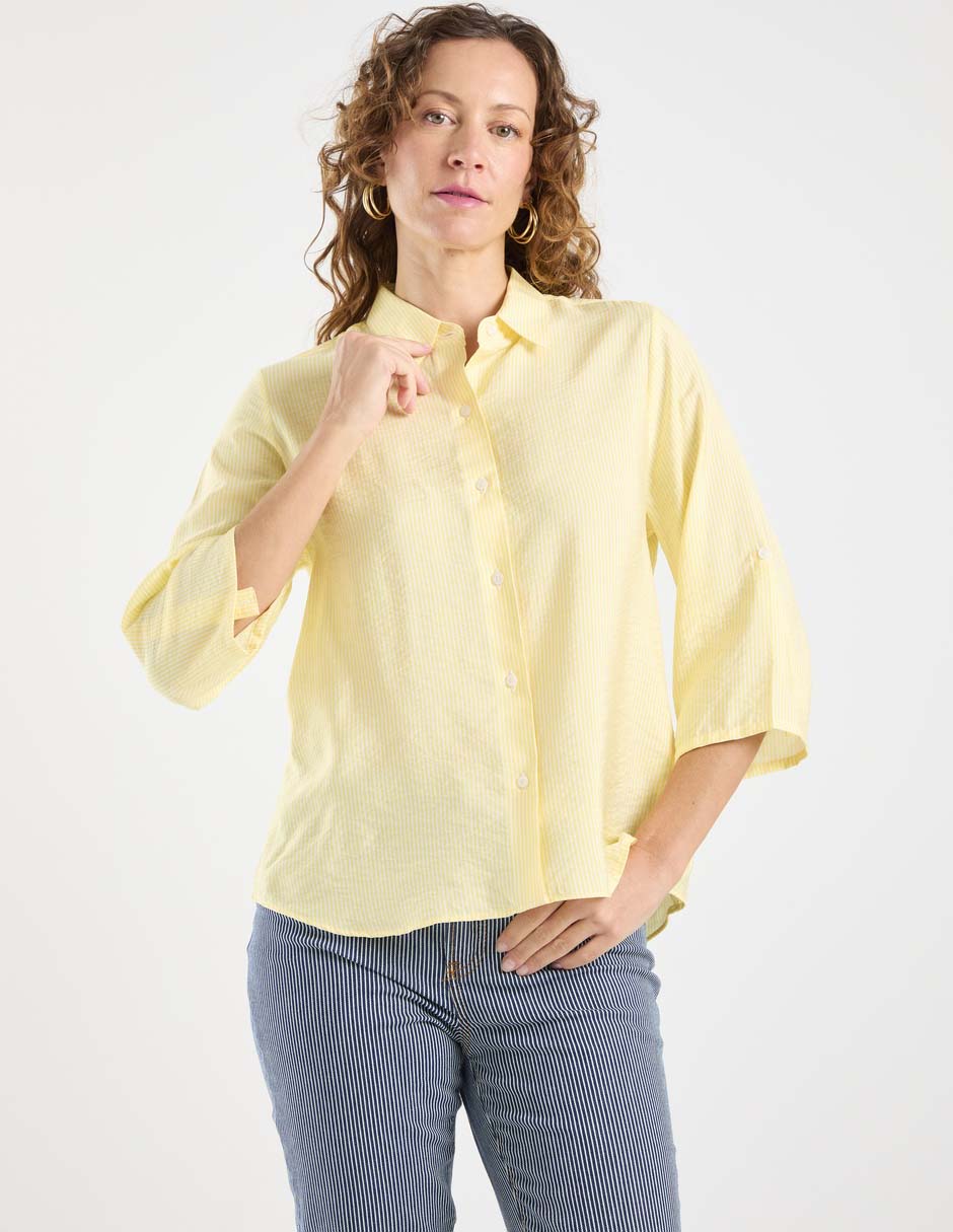 Blusa camisera manga 3/4 para mujer 5