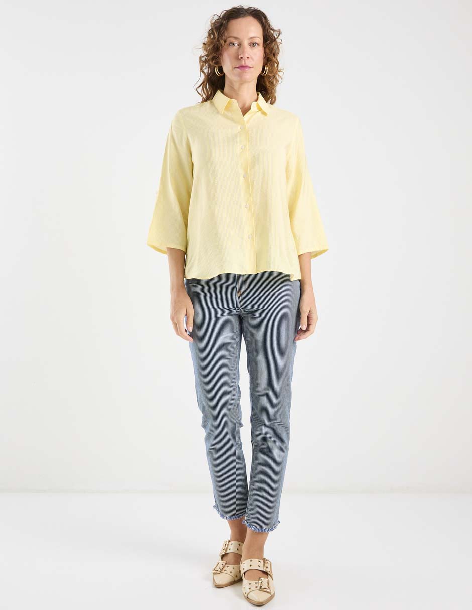 Blusa camisera manga 3/4 para mujer 4