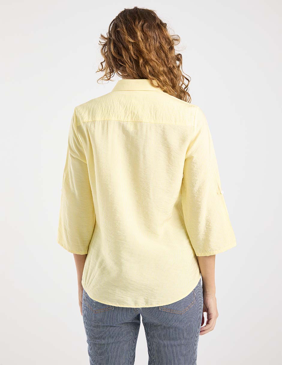 Blusa camisera manga 3/4 para mujer 6