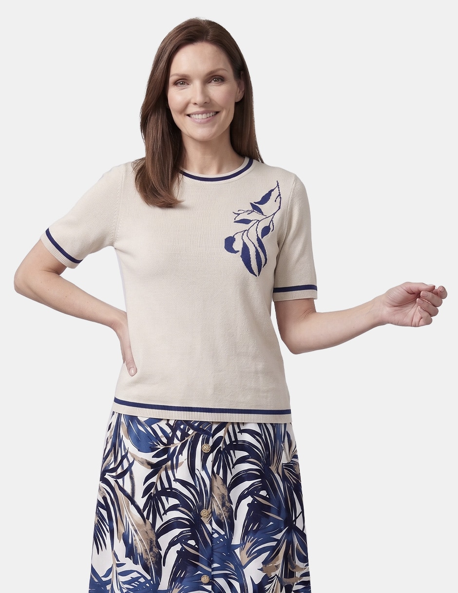 Blusa manga corta para mujer