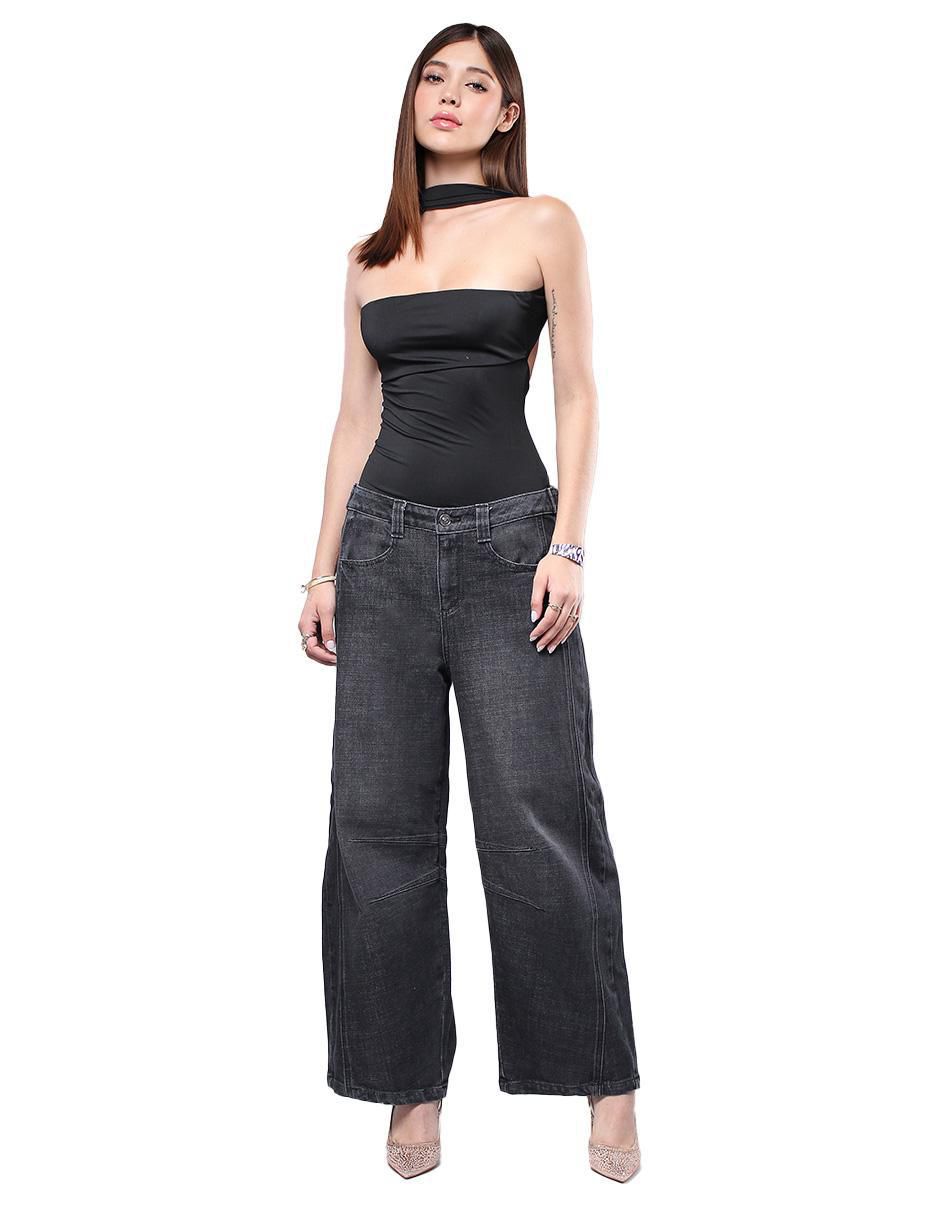 Jeans relaxed barrel media cintura savi jeans para mujer