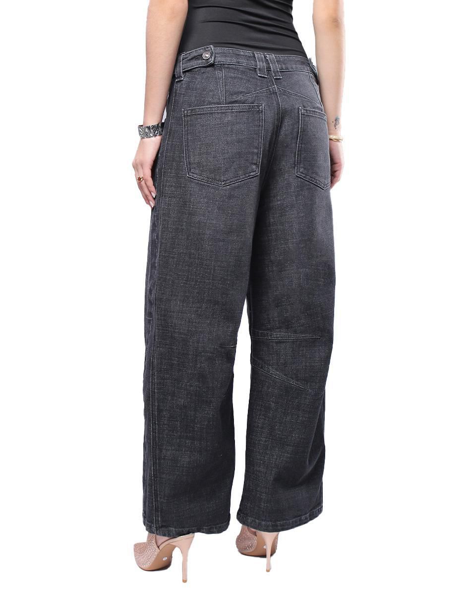Jeans relaxed barrel media cintura savi jeans para mujer
