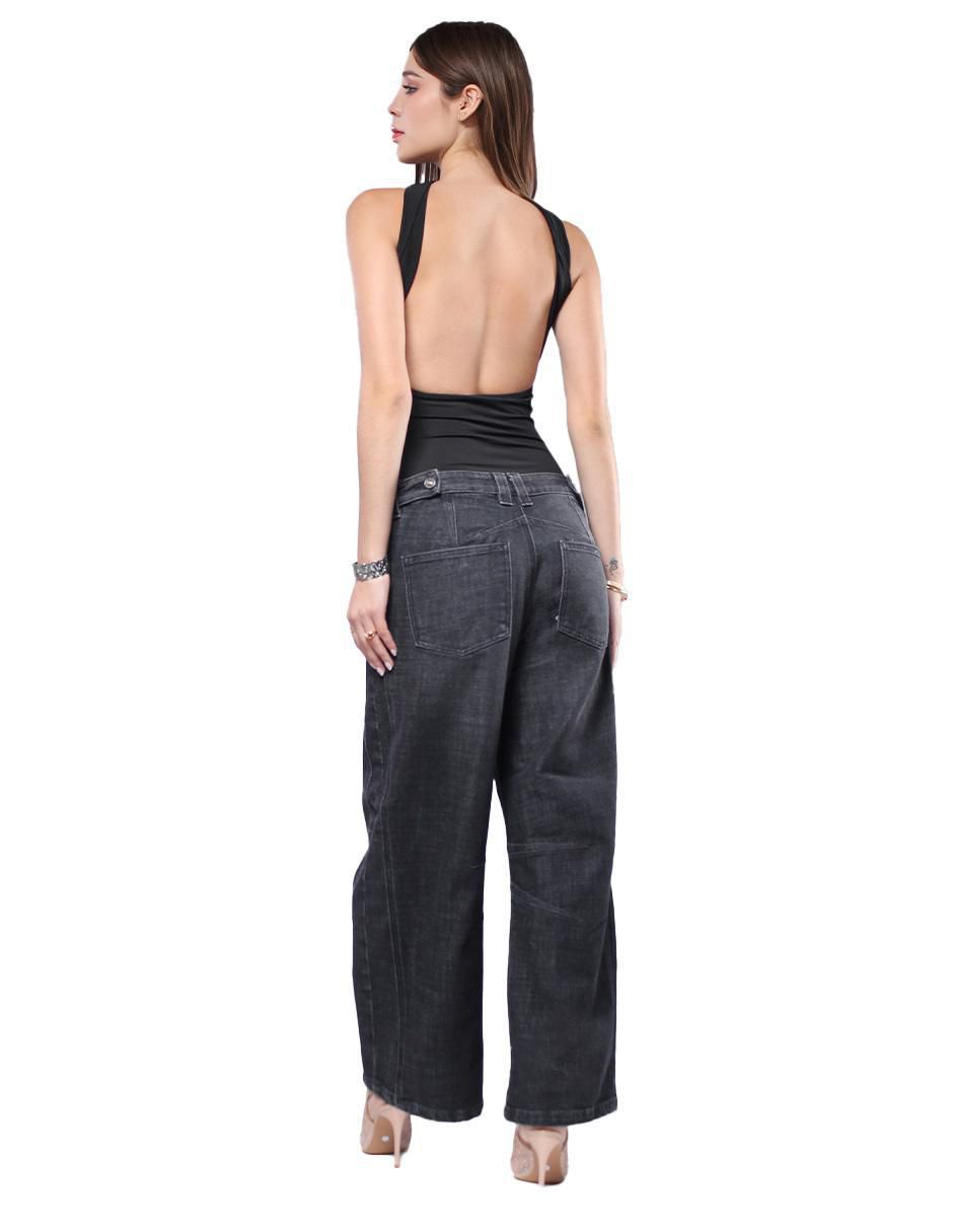 Jeans relaxed barrel media cintura savi jeans para mujer