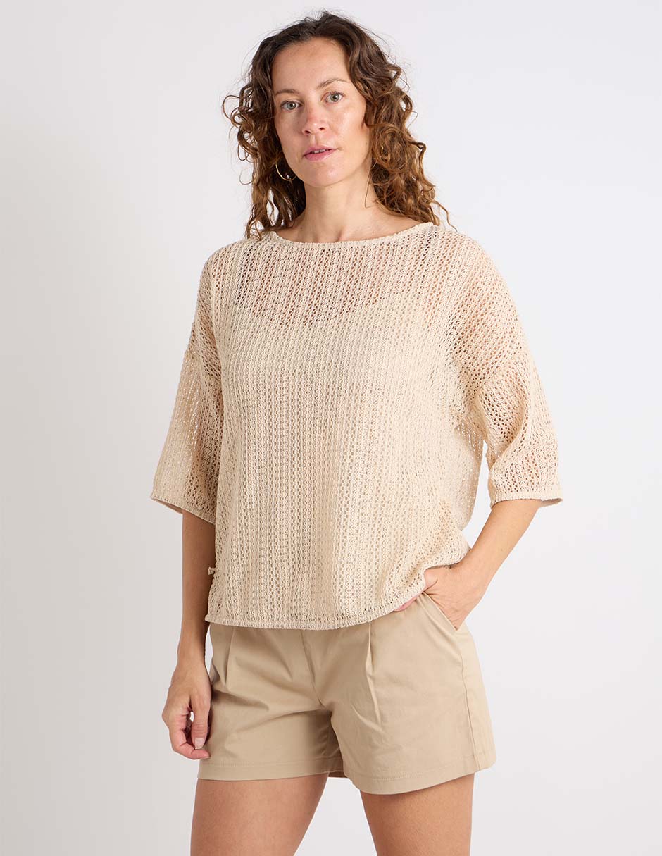 Blusa manga al codo para mujer