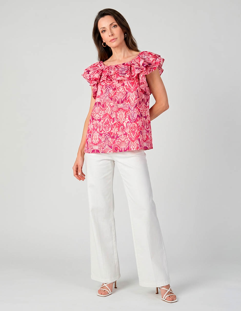 Blusa manga corta para mujer