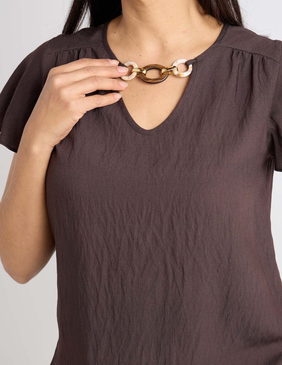 Blusa manga corta para mujer 4