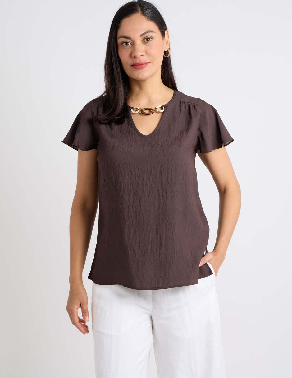 Blusa manga corta para mujer