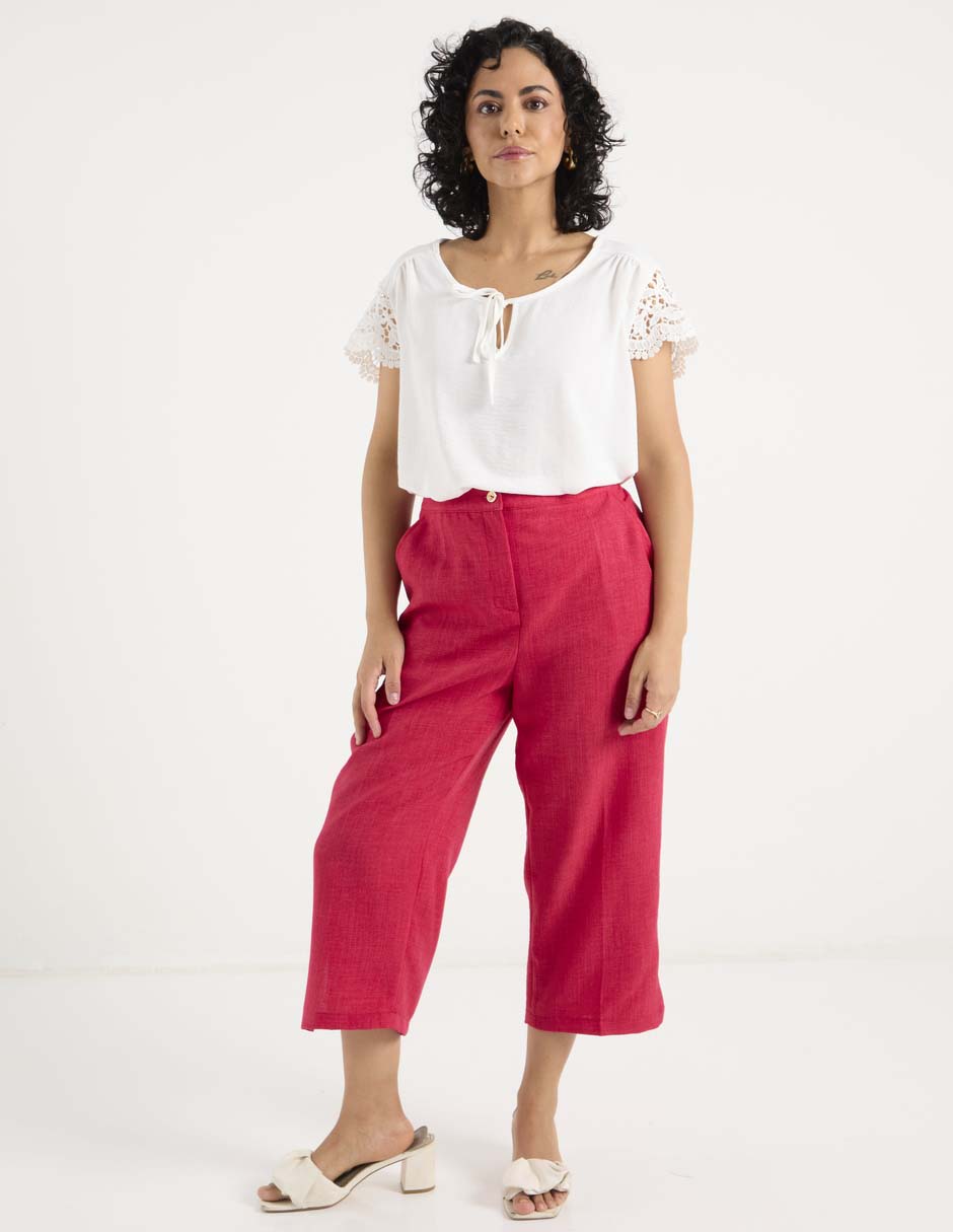 Pantalón capri amplio para mujer 2