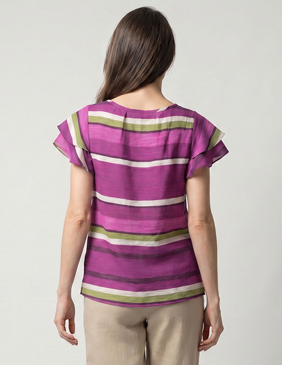Blusa Lorenza Blau manga corta para mujer