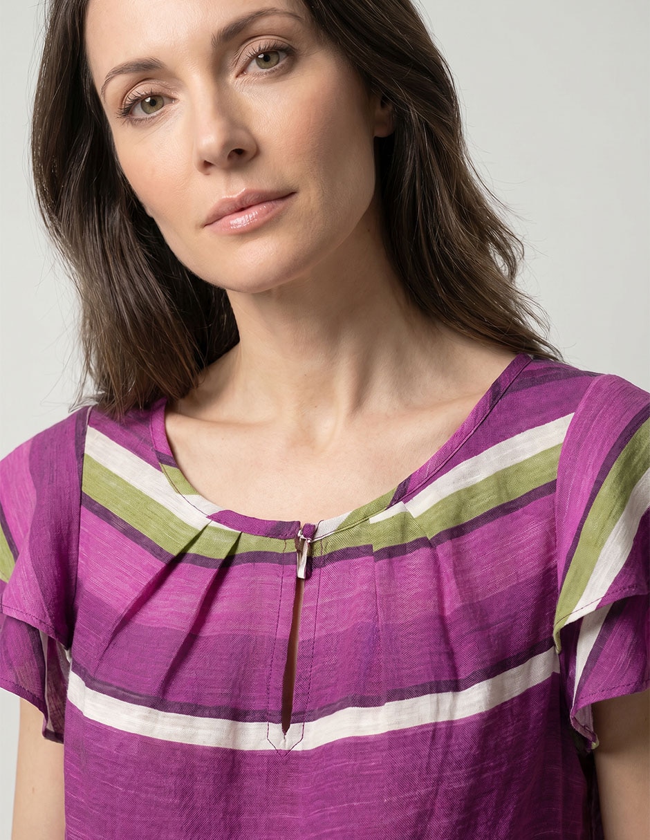 Blusa Lorenza Blau manga corta para mujer