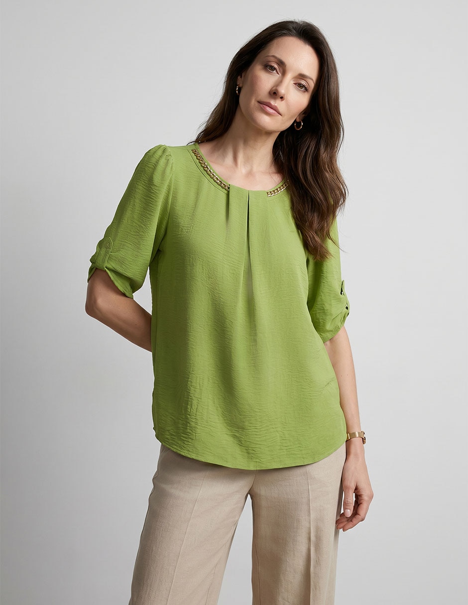Blusa Lorenza Blau manga al codo para mujer