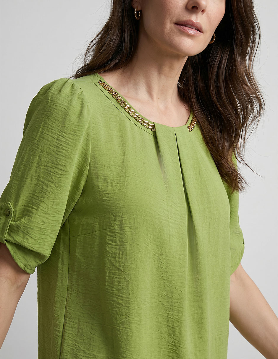 Blusa Lorenza Blau manga al codo para mujer