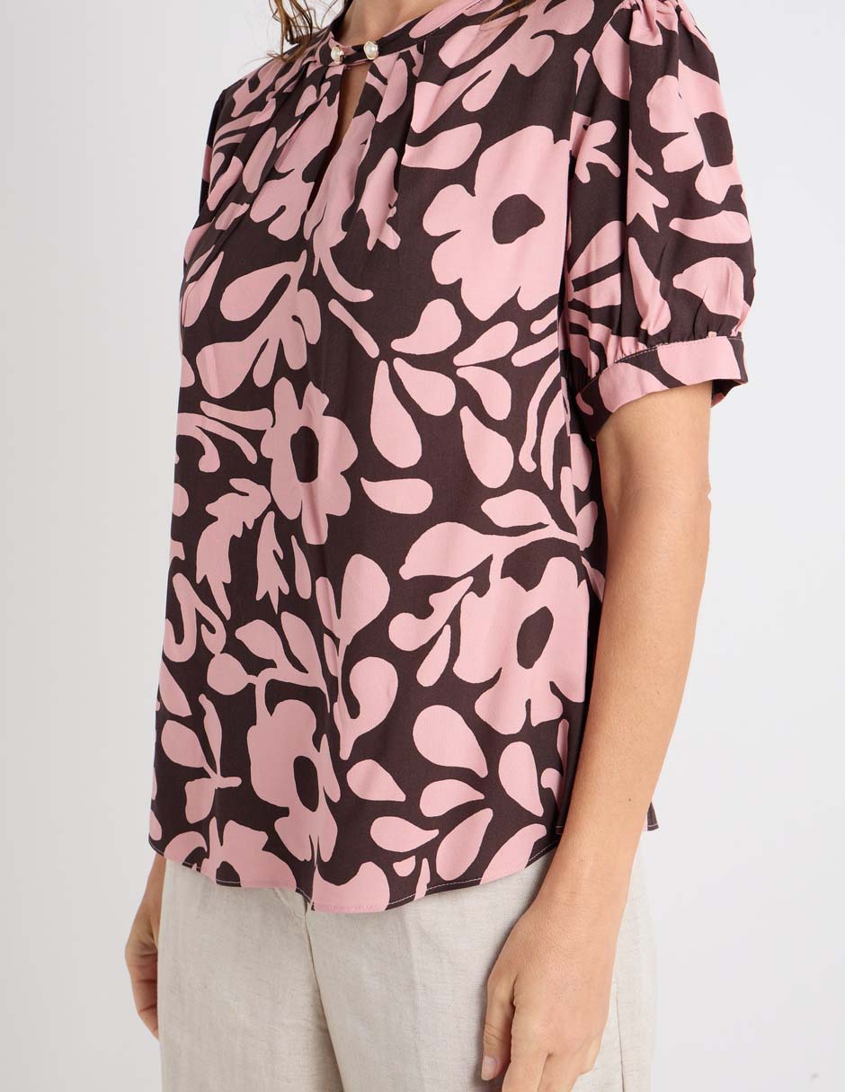 Blusa túnica manga corta para mujer 4