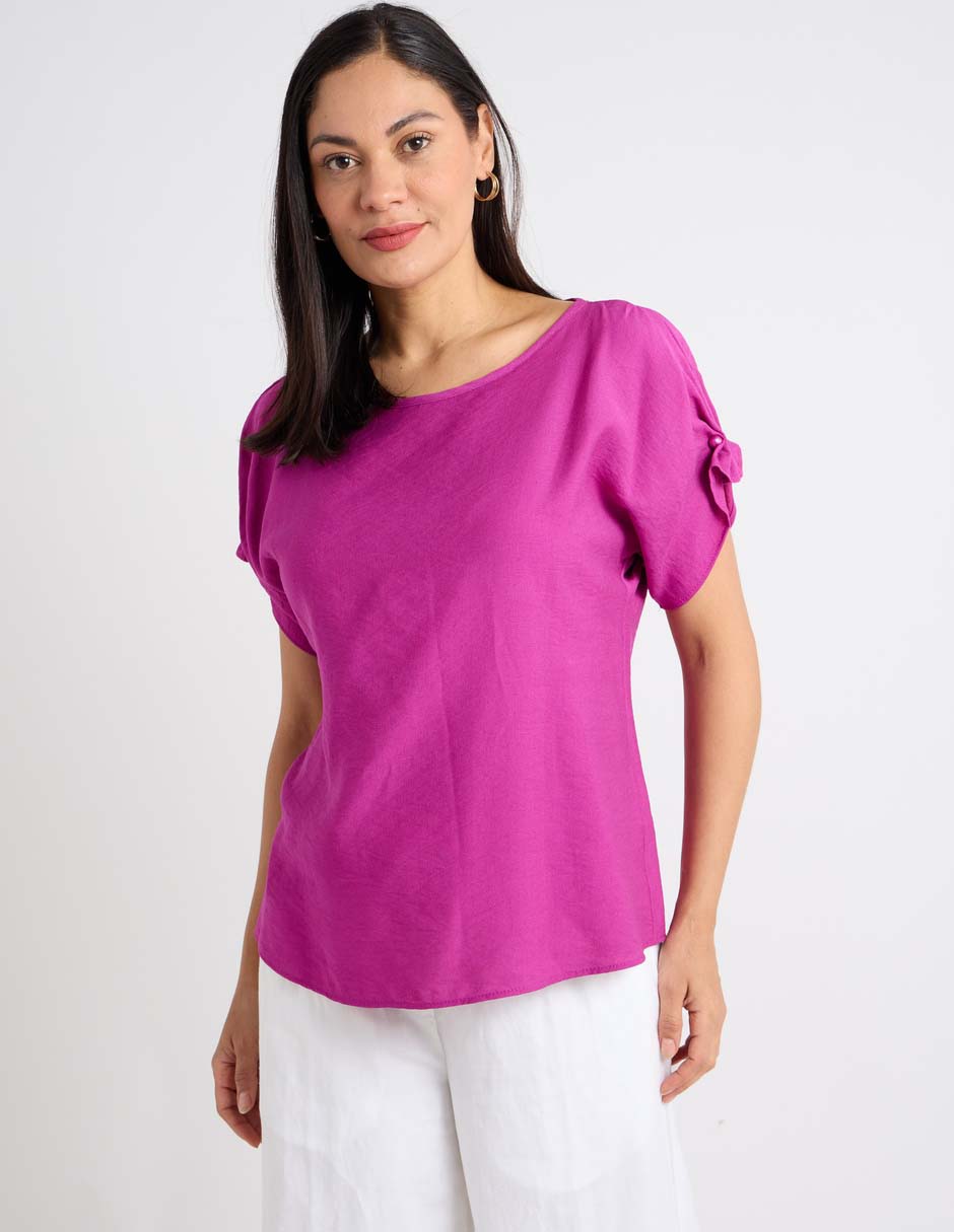 Blusa túnica manga corta para mujer