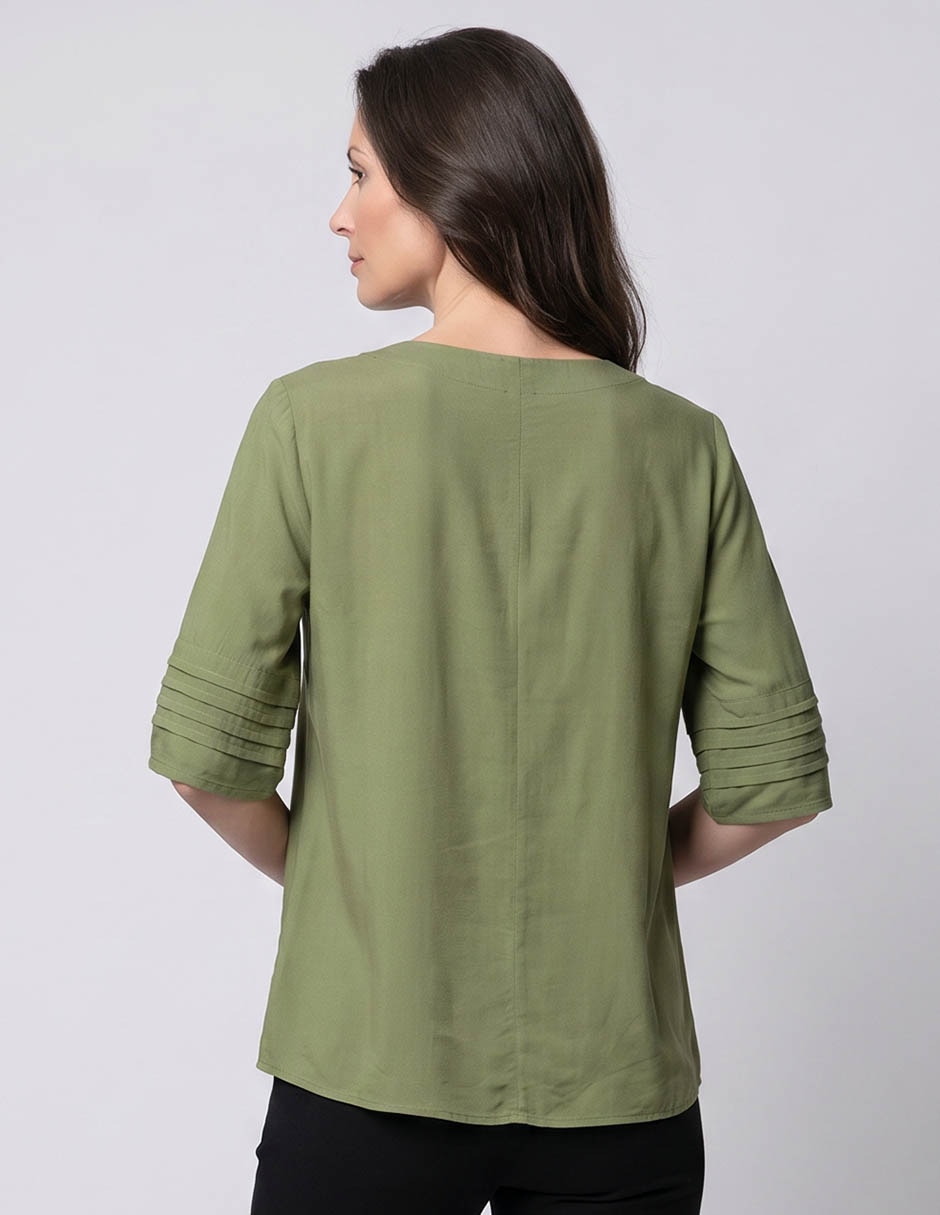 Blusa Tœnica Piezas Sueltas Manga Al Codo Para Mujer 2