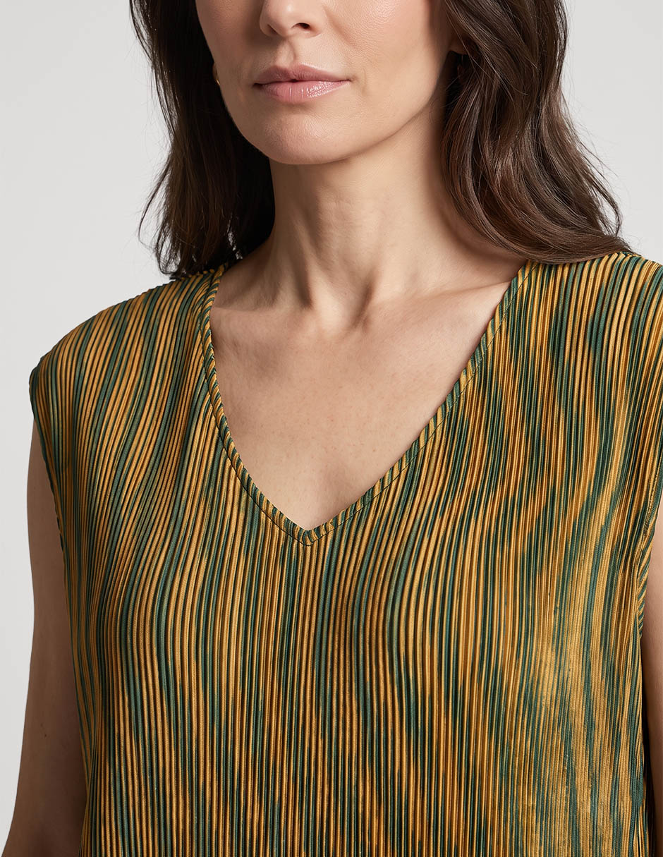 Blusa plisada sin manga para mujer 3