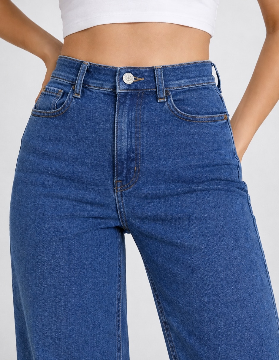 Jeans wide leg 25453-d para mujer 2