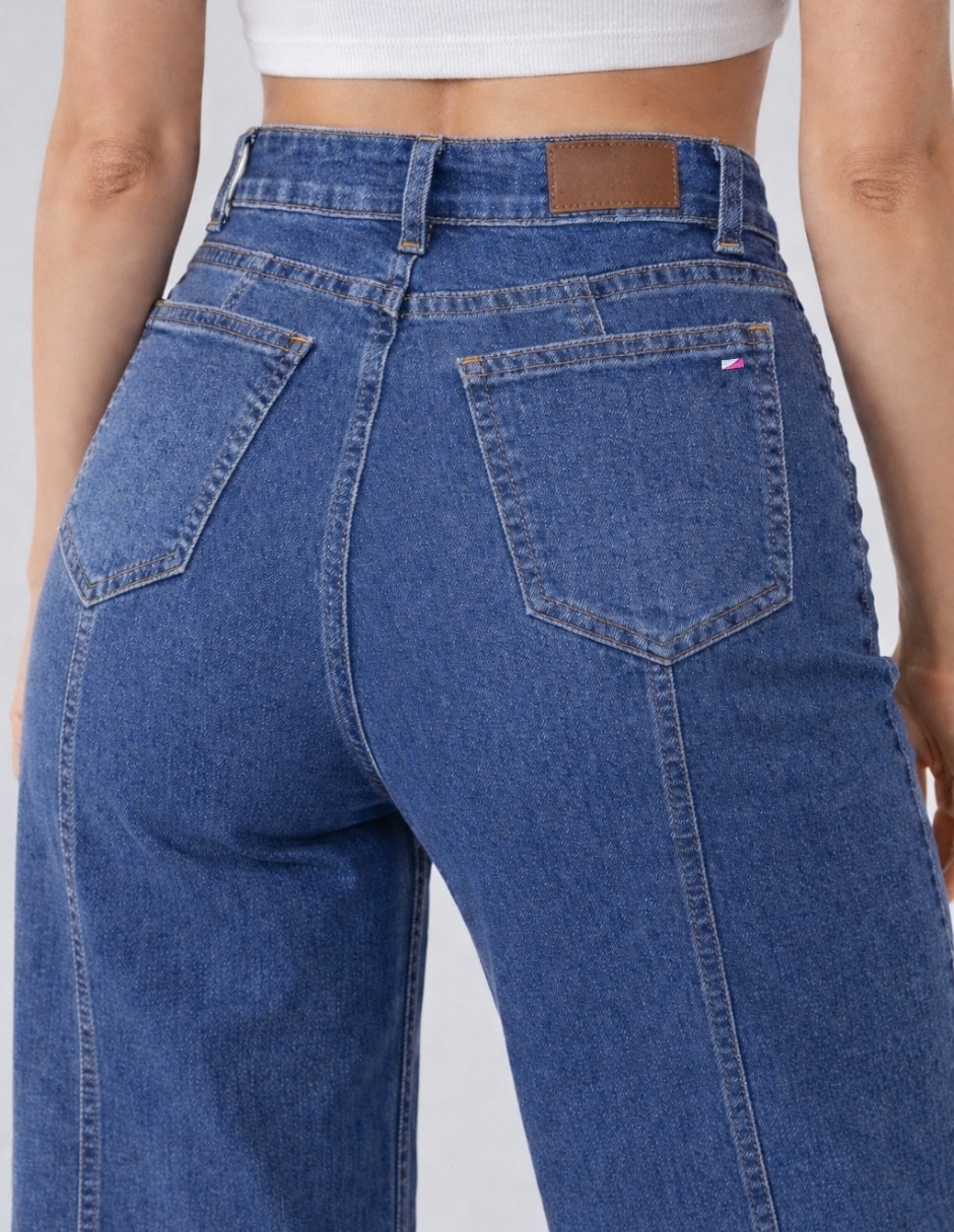 Jeans wide leg 25453-d para mujer 3