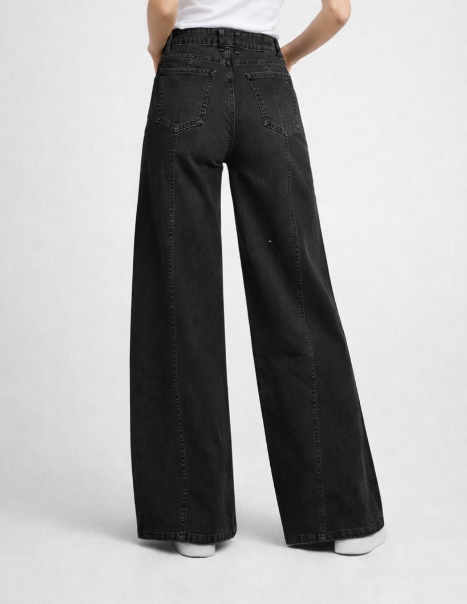 Jeans wide leg a la cintura alta para mujer 5