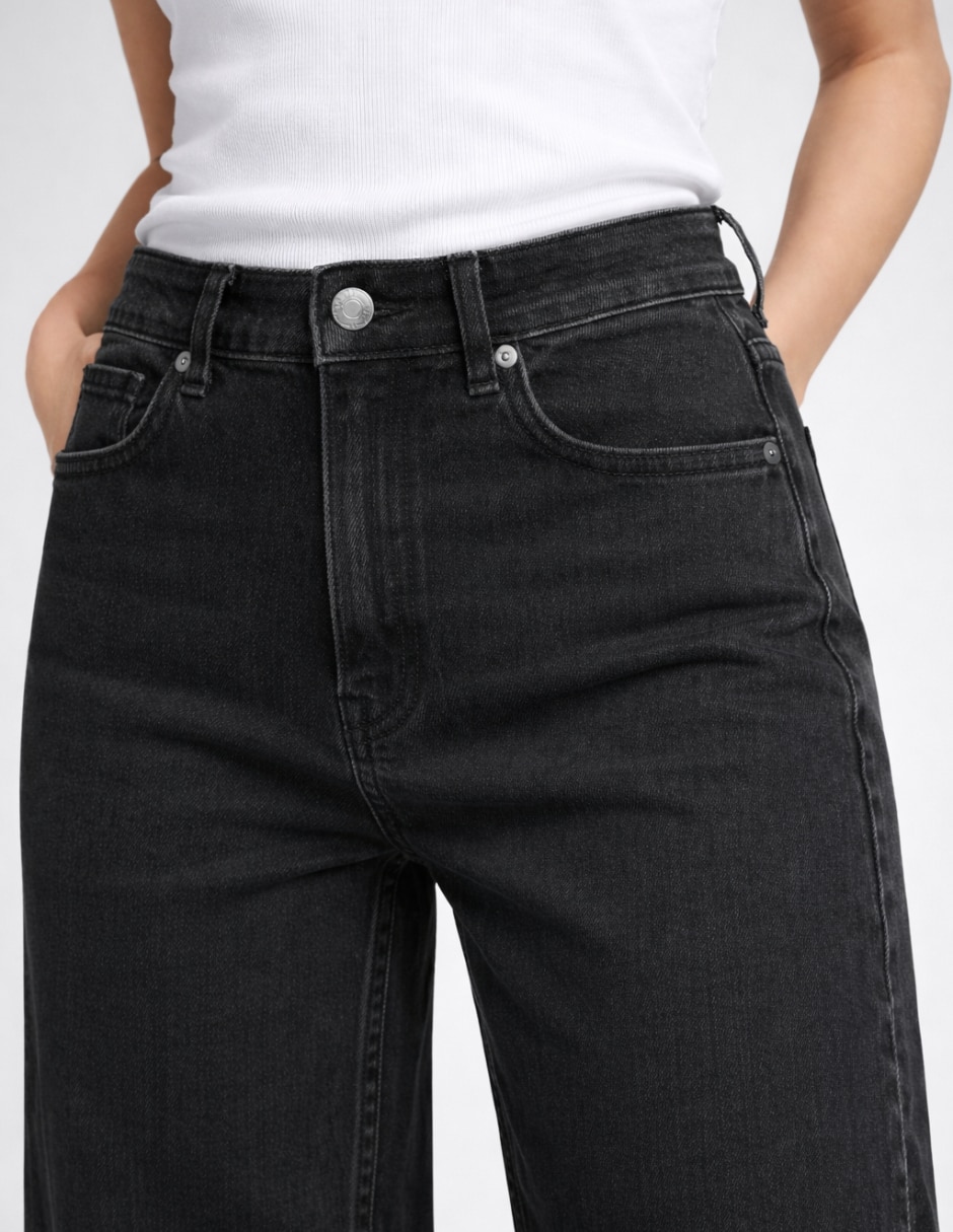 Jeans wide leg a la cintura alta para mujer 4