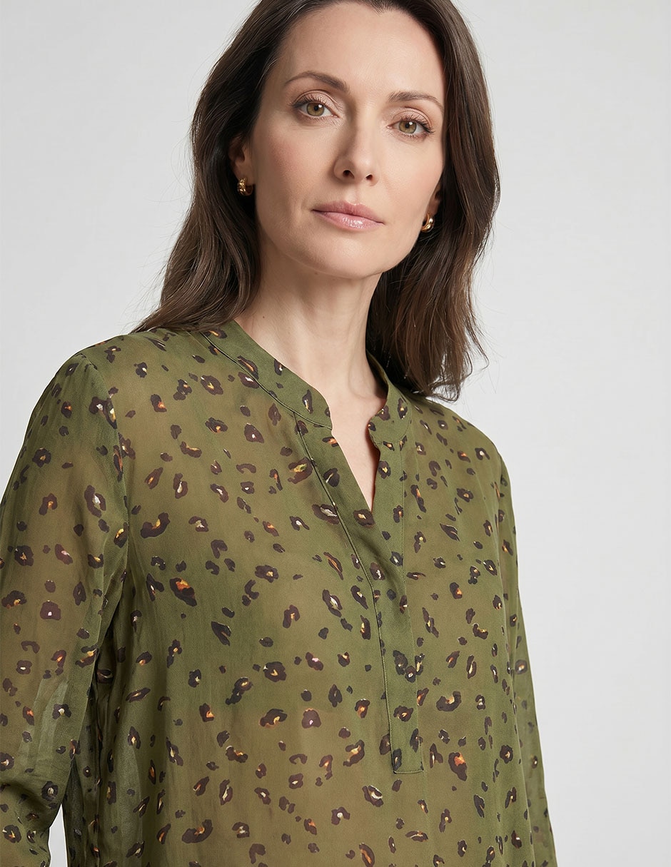 Blusa túnica manga corta para mujer
