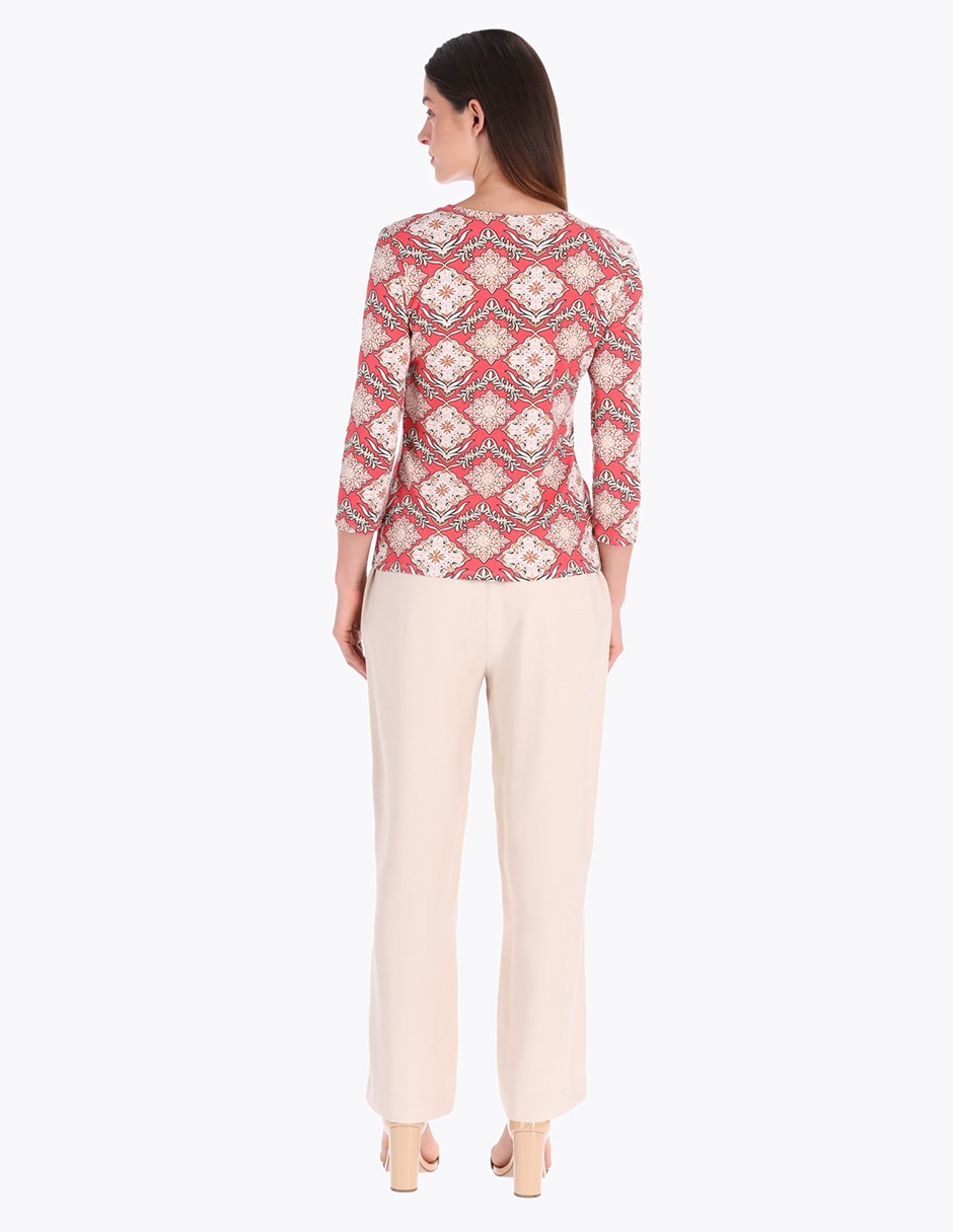 Blusa charme manga 3/4 para mujer
