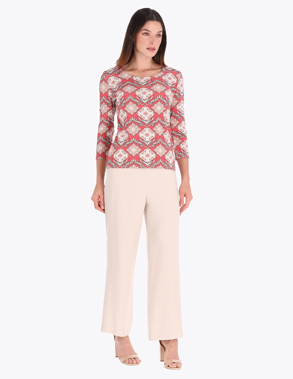 Blusa charme manga 3/4 para mujer