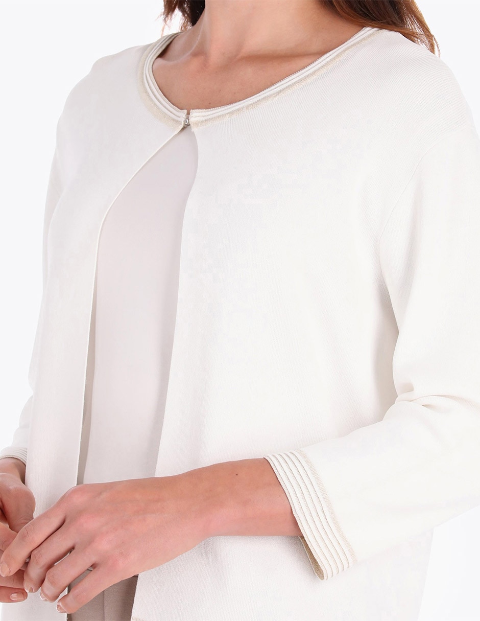 Suéter cárdigan cuello redondo para mujer 3