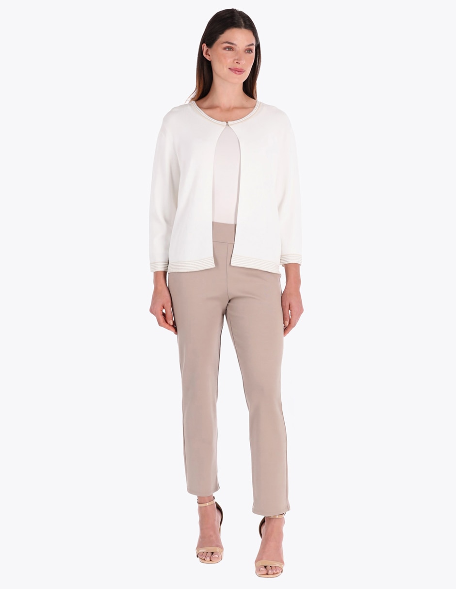 Suéter cárdigan cuello redondo para mujer 4