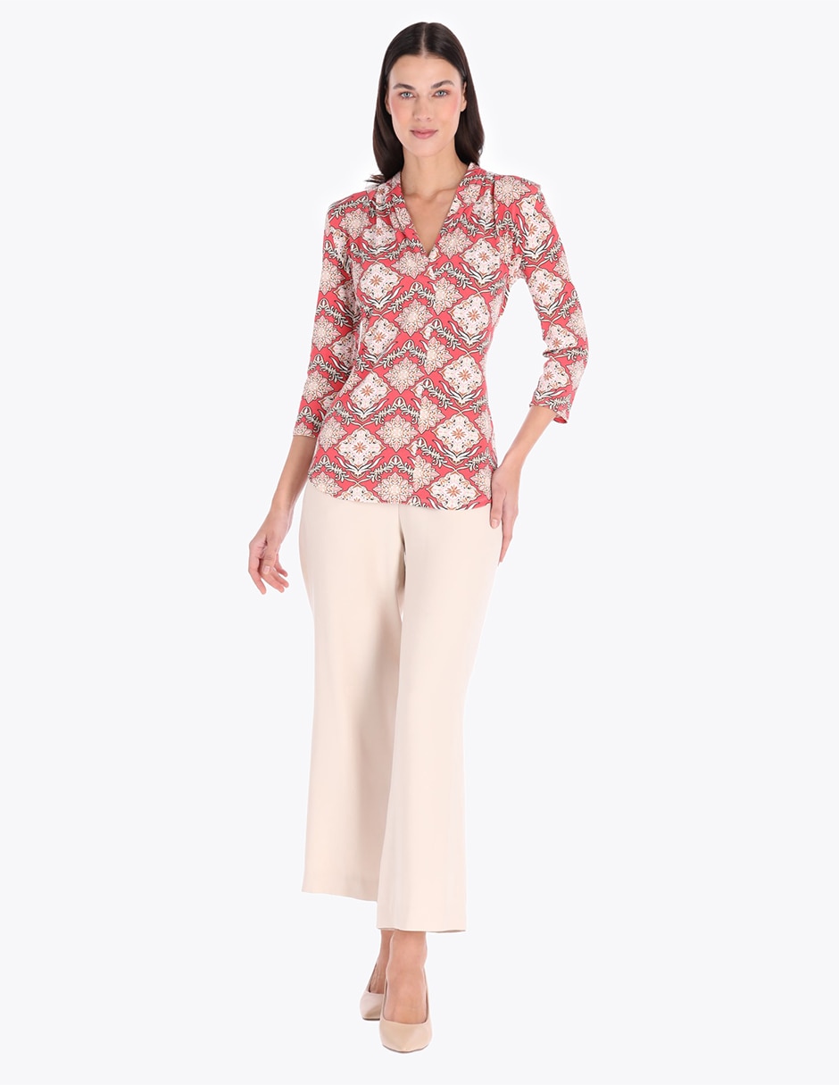 Blusa charme otoño manga 3/4 para mujer