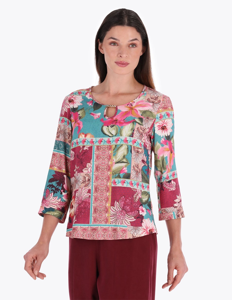 Blusa manga 3/4 para mujer Blusa manga 3/4 para mujer