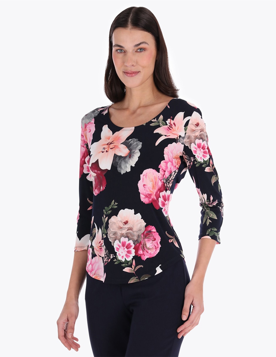 Blusa manga 3/4 para mujer
