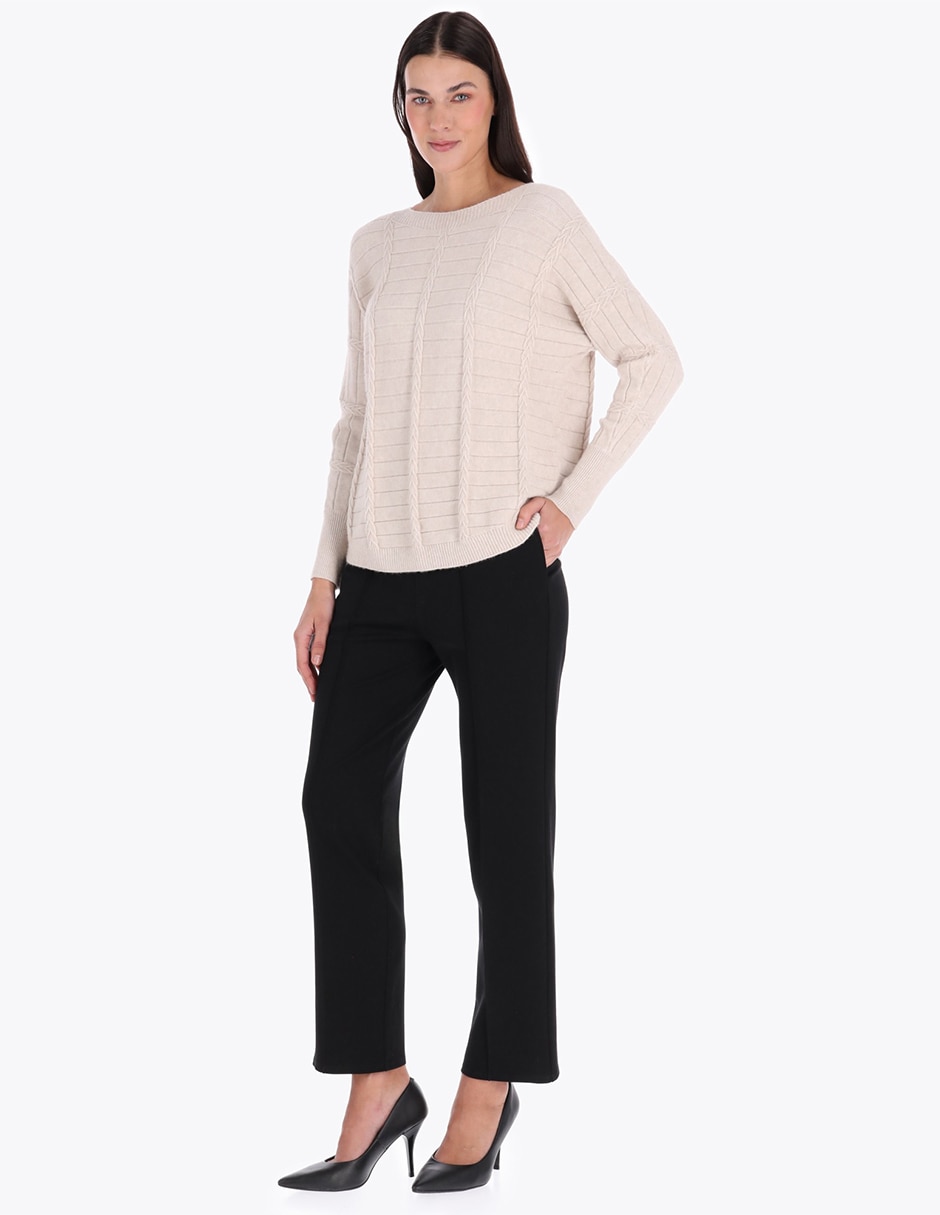 Suéter cuello redondo para mujer 4