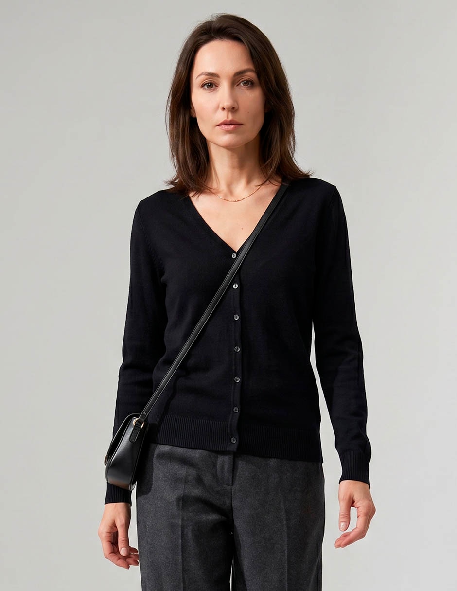 Suéter cuello v para mujer 1