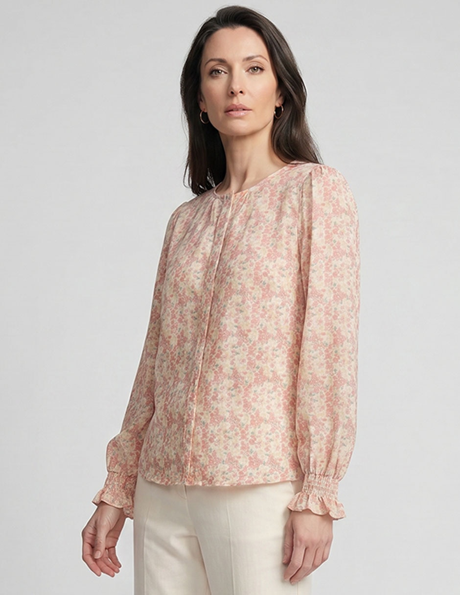 Blusa túnica manga larga para mujer