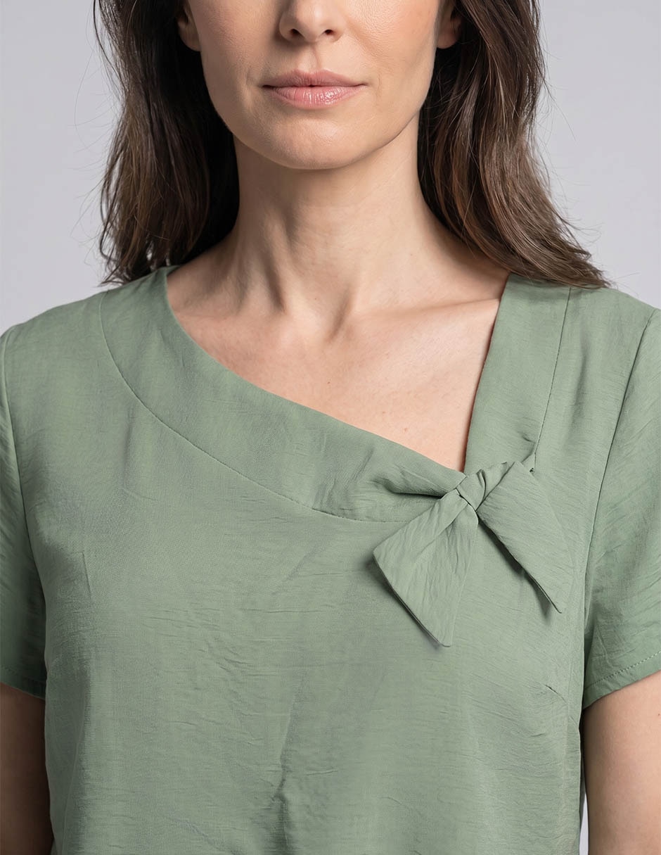 Blusa Tœnica Piezas Sueltas Manga Corta Para Mujer 4