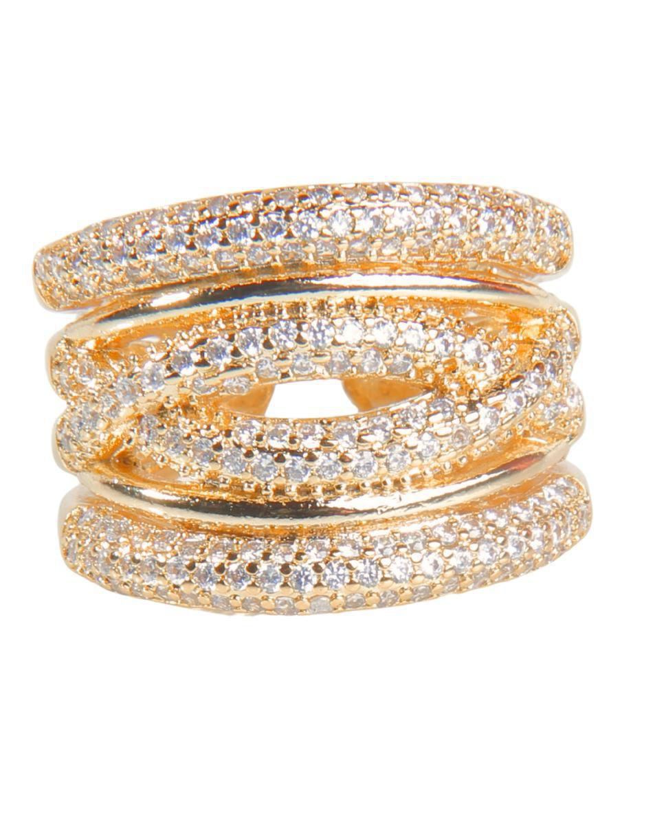Anillo Imperio 18 k zirconia baño de oro