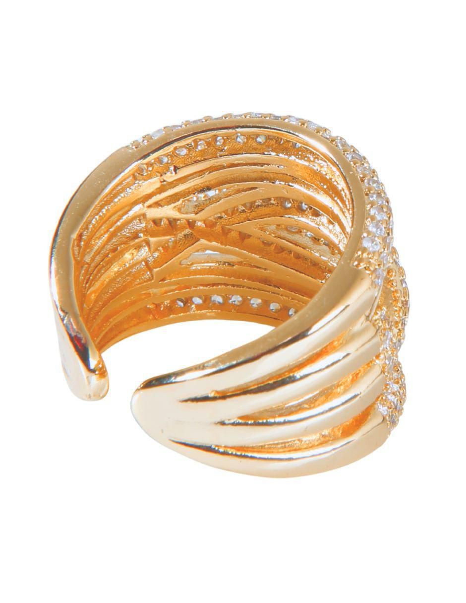 Anillo Imperio 18 k zirconia baño de oro 5