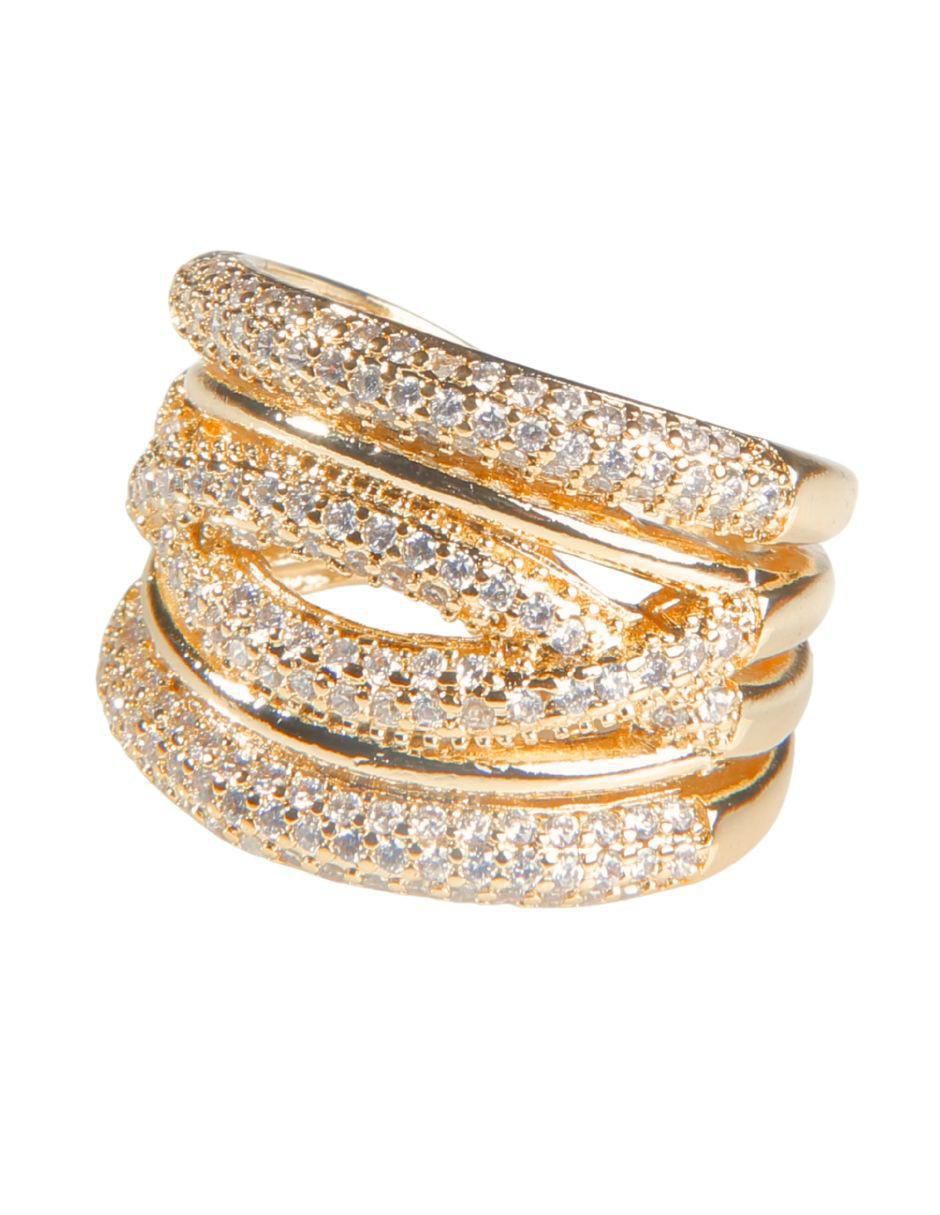 Anillo Imperio 18 k zirconia baño de oro