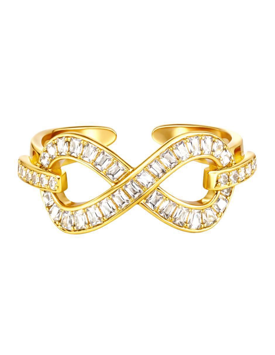 Anillo de infinito Eterno con acabado baño de oro 18 K zirconia Anillo de infinito Eterno con acabado baño de oro 18 K zirconia