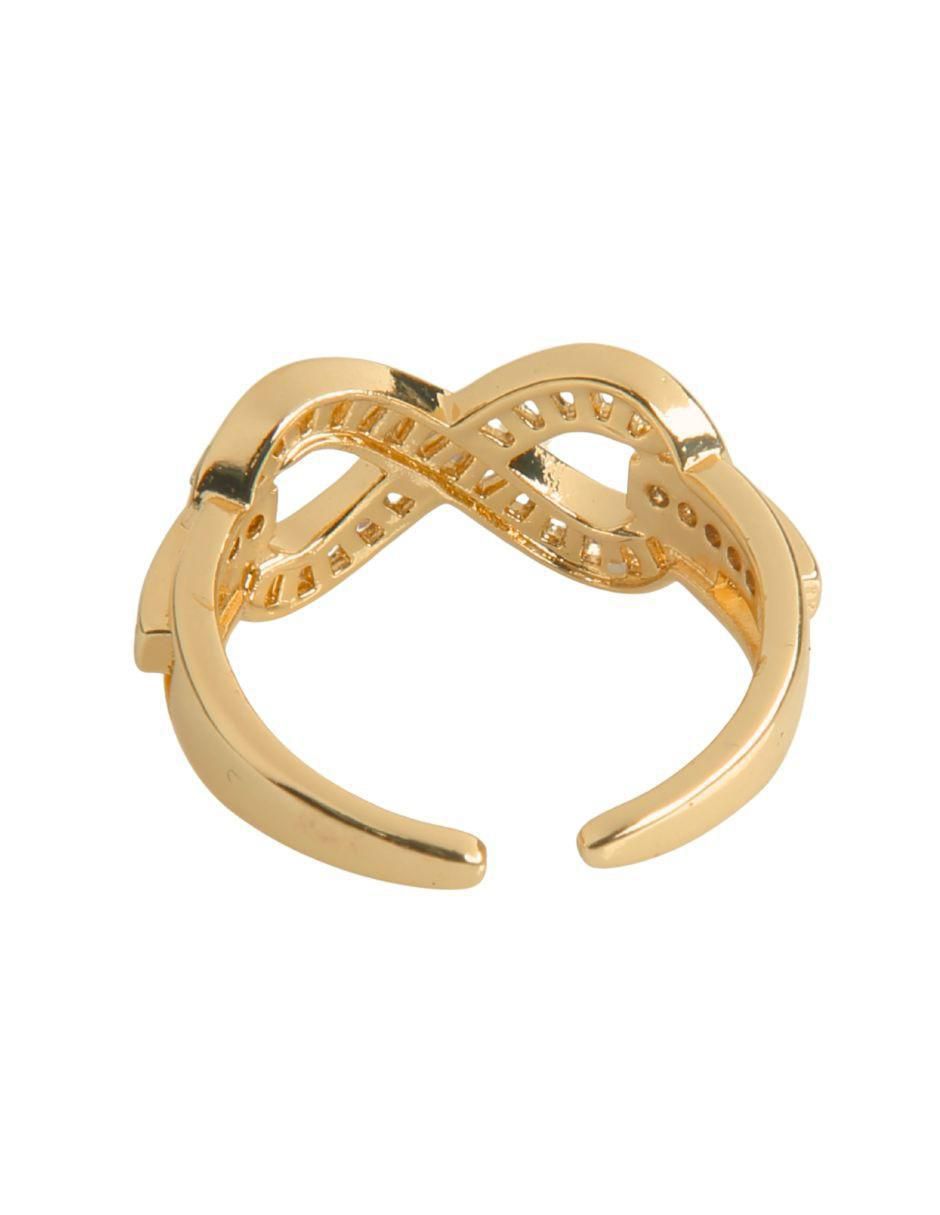 Anillo de infinito Eterno 18 k zirconia baño de oro 5
