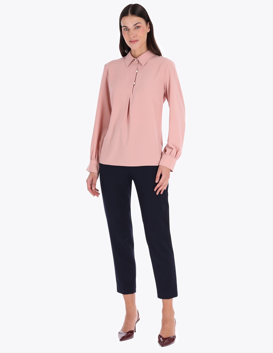 Blusa camisera manga larga para mujer 3