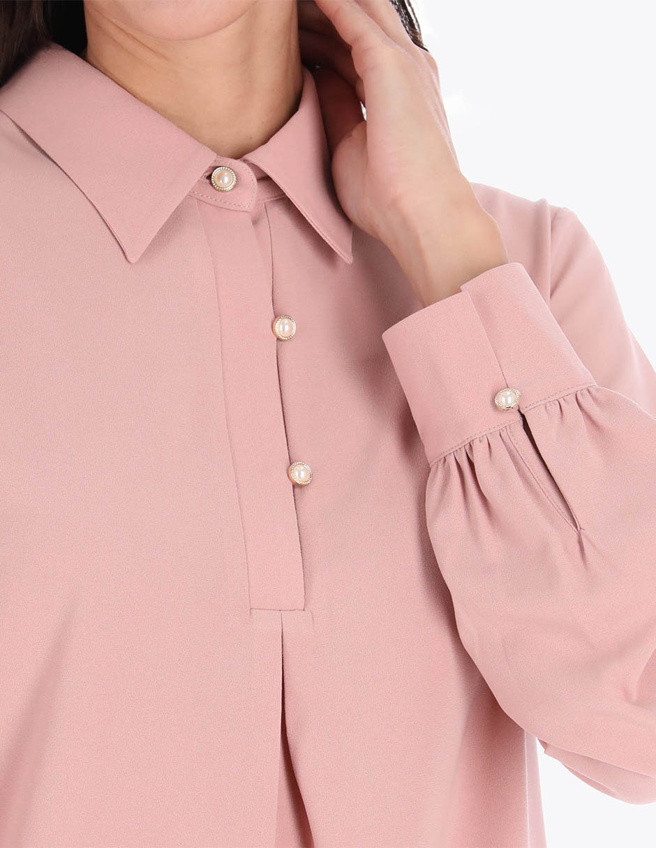 Blusa camisera manga larga para mujer 4