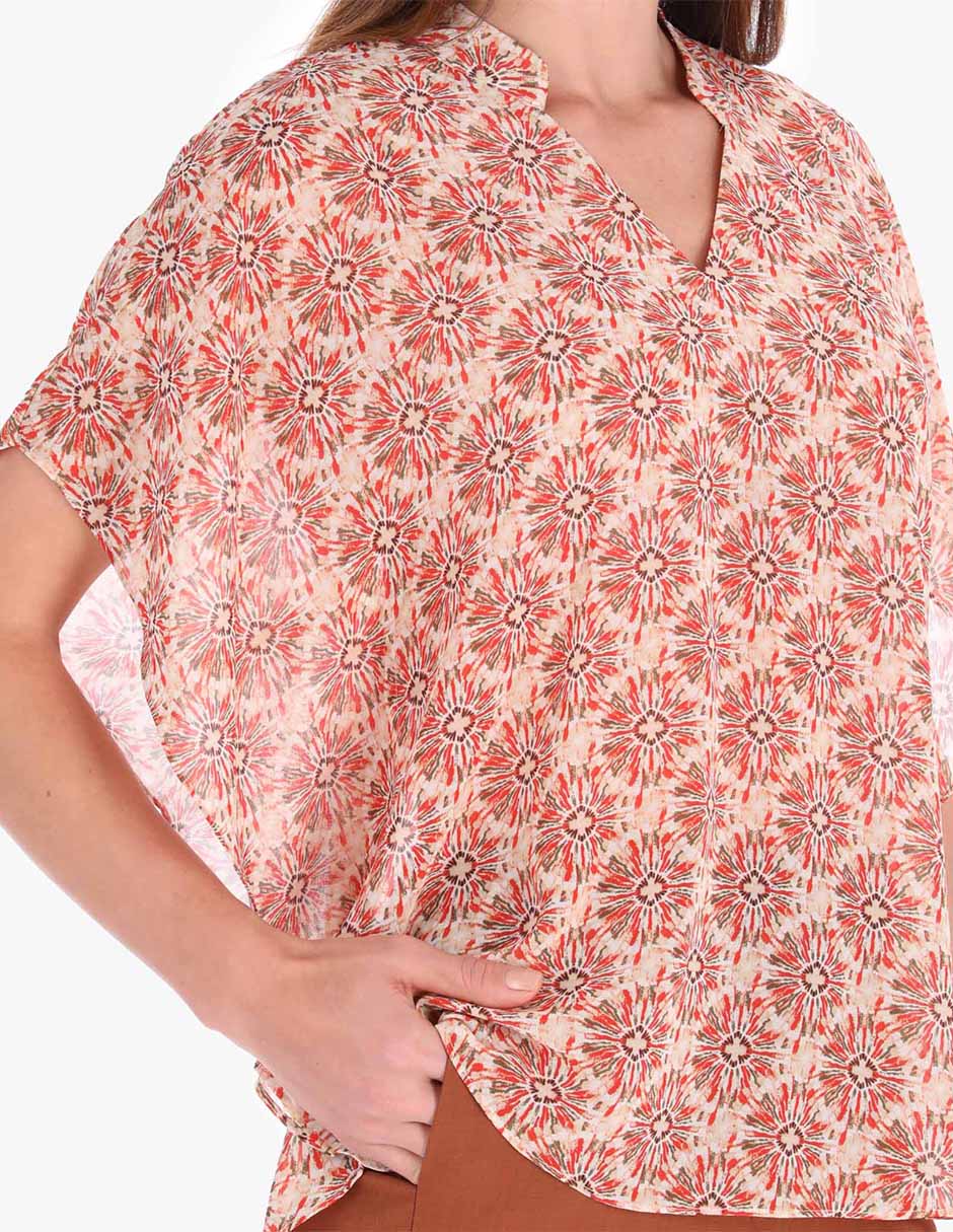 Blusa túnica manga corta para mujer 4