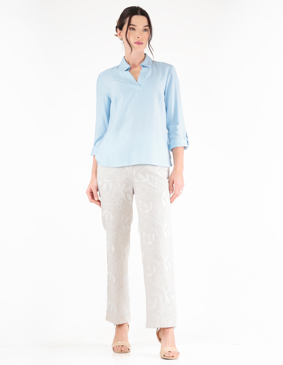 Blusa margaret manga 3/4 para mujer