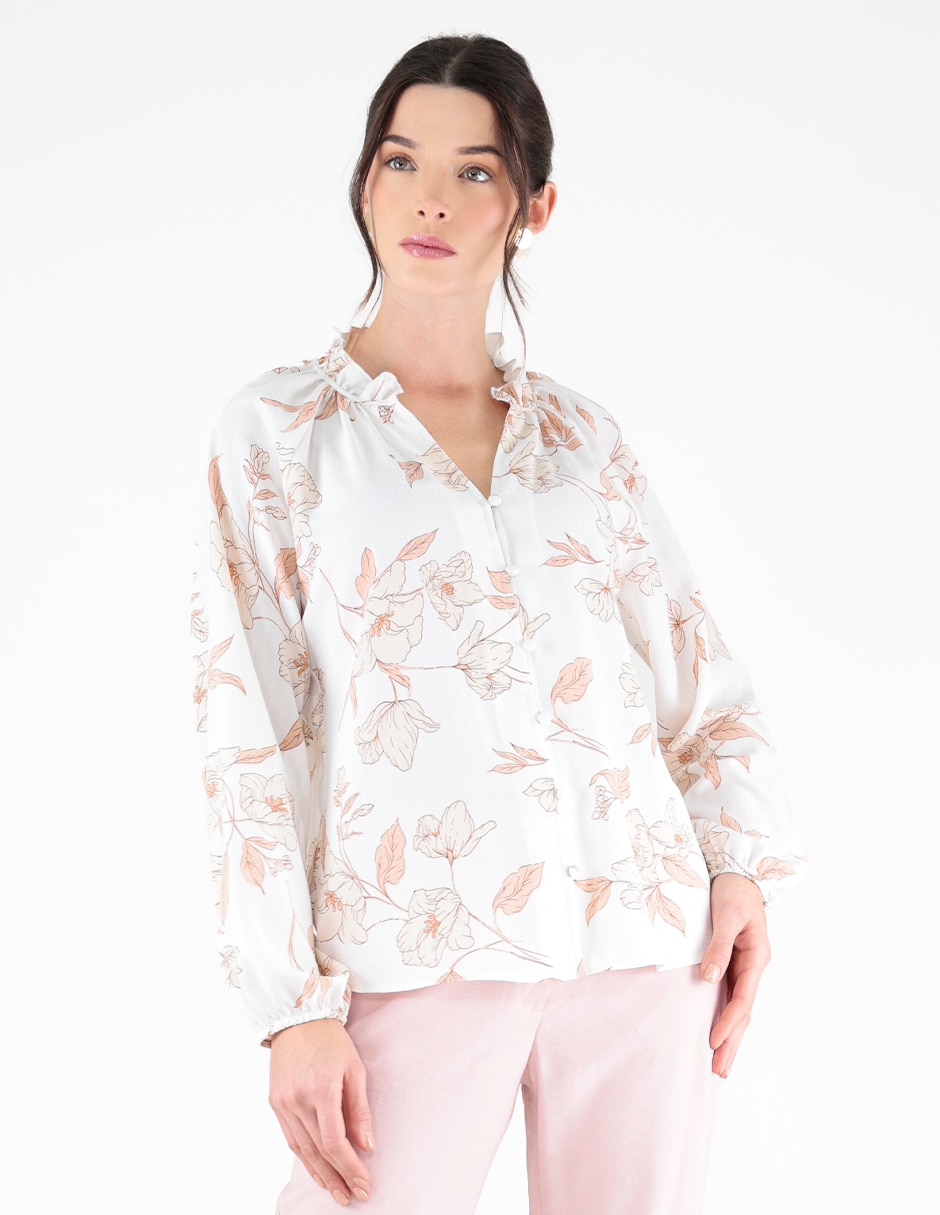 Blusa manga larga para mujer