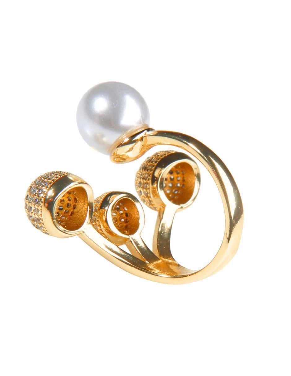 Anillo Constelación 18 k zirconia baño de oro 3