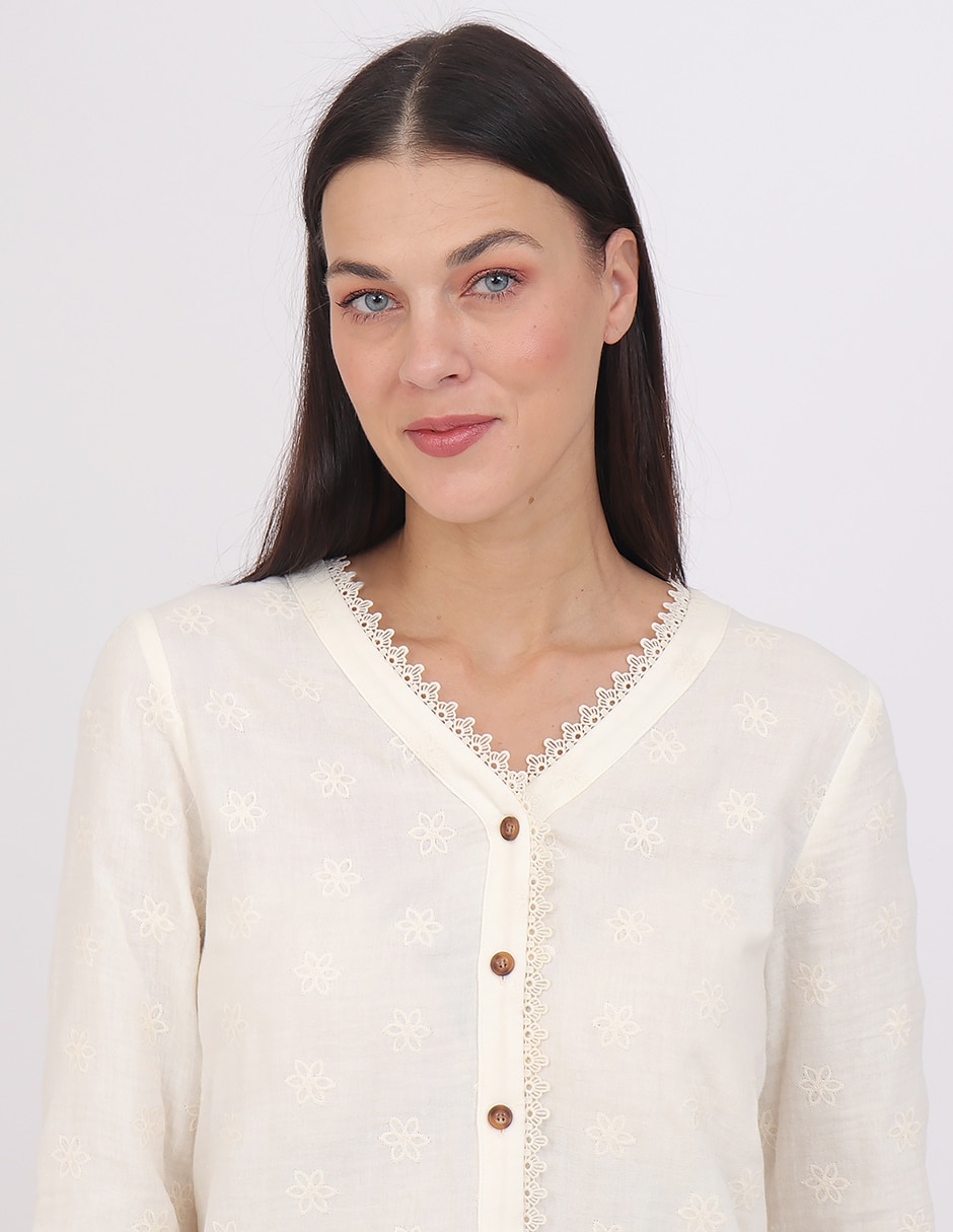 Blusa Grupo Estoril manga 3/4 para mujer 10