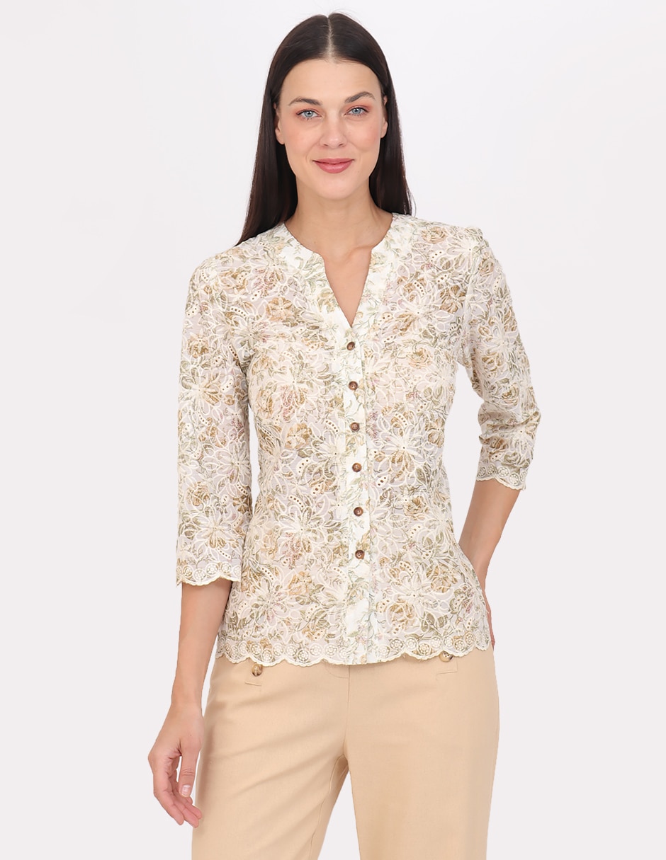 Blusa manga 3/4 para mujer 1
